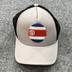 Scales Gear Fishing Hat Men OS Gray Black Red Snapback Trucker Breathable Cap